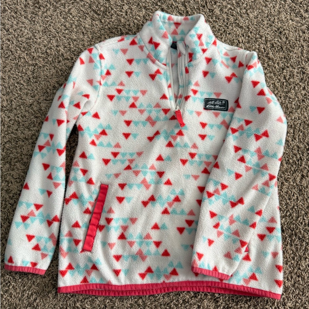 Eddie Bauer Red and Blue Sweatshirt Cozy Hoodie